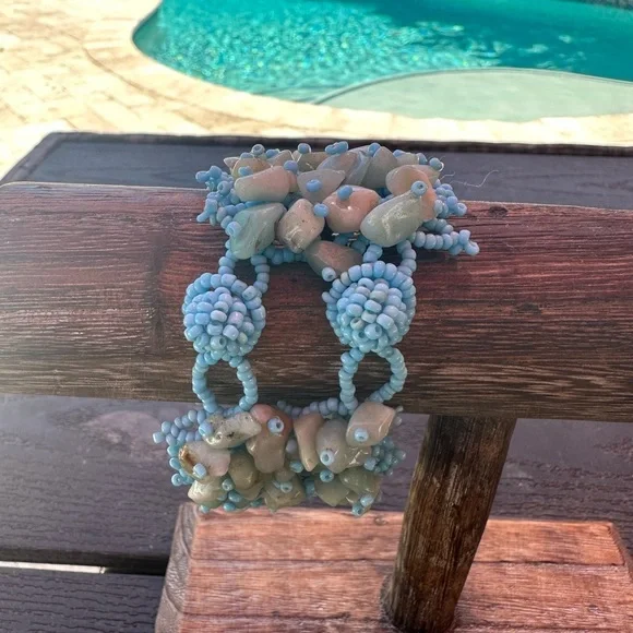 Beaded Blue Bracelet - Picture 4 of 5